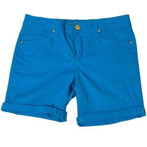 New Directions Weekend Women's Turquoise Blue Cargo Shorts, Size 8